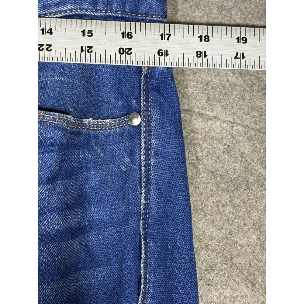 Guess Los Angeles Mens Slim Straight Distressed Blue Jeans Size 30 M71AS1R2J70‎